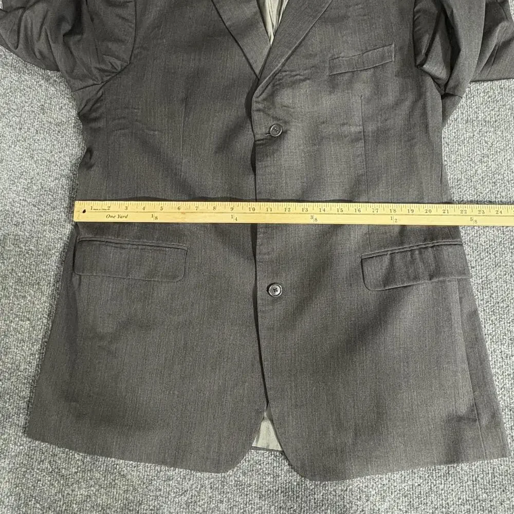 Calvin Klein Blazer Mens 46L Gray 100% Wool 3 Button Notch Lapel Sport Coat